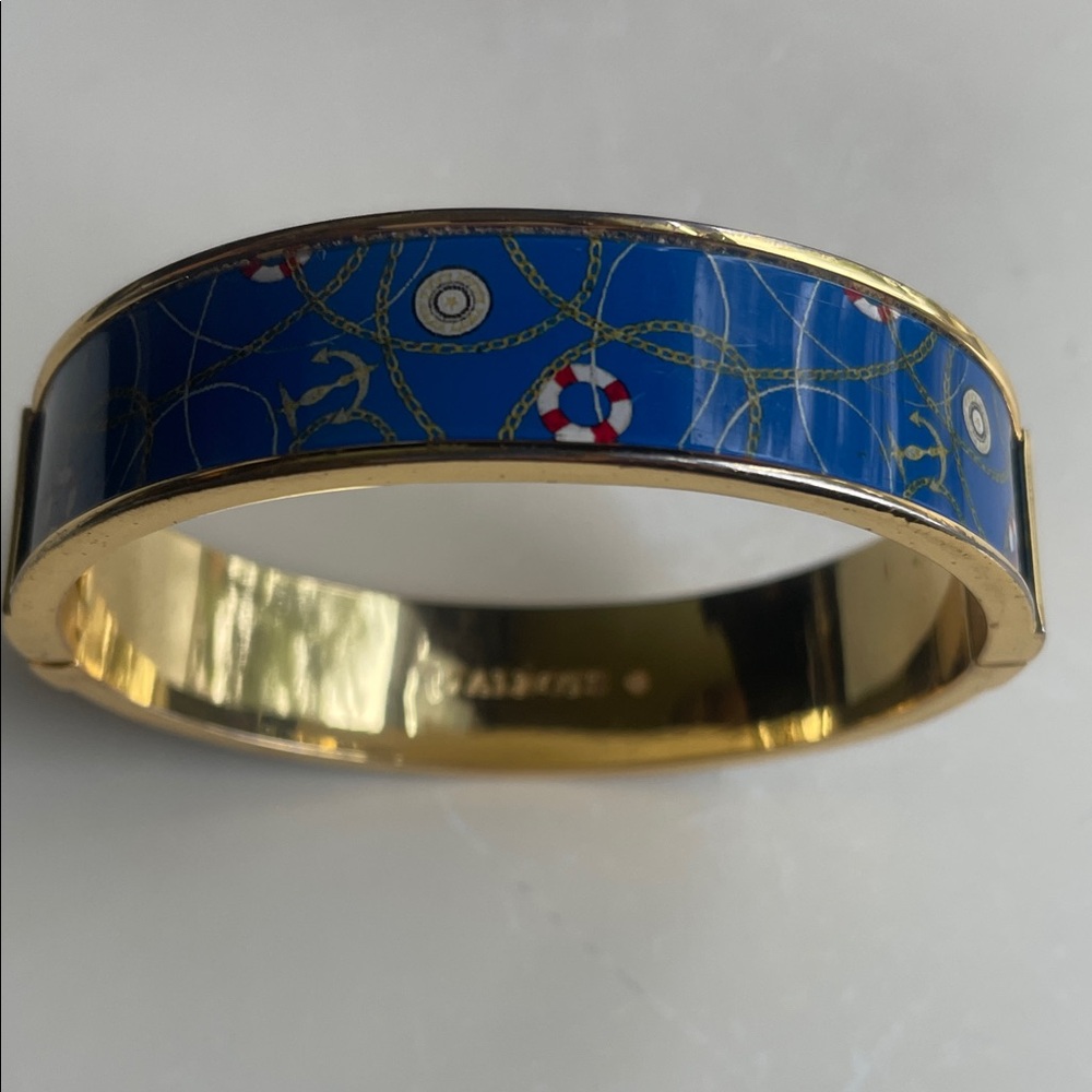 Talbots Nautical Blue And Gold Bracelet Hinged